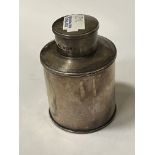 H/M SILVER LIDDED CANISTER - APPROX 3OZ - 8 CMS (H)