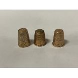 14 CT. GOLD THIMBLE & 2 OTHERS