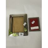 CONTINENTAL ENAMEL SILVER PHOTO FRAME WITH ANOTHER SMALLER PHOTO FRAME
