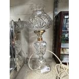 CUT CRYSTAL GLASS LAMP 43CMS (H)