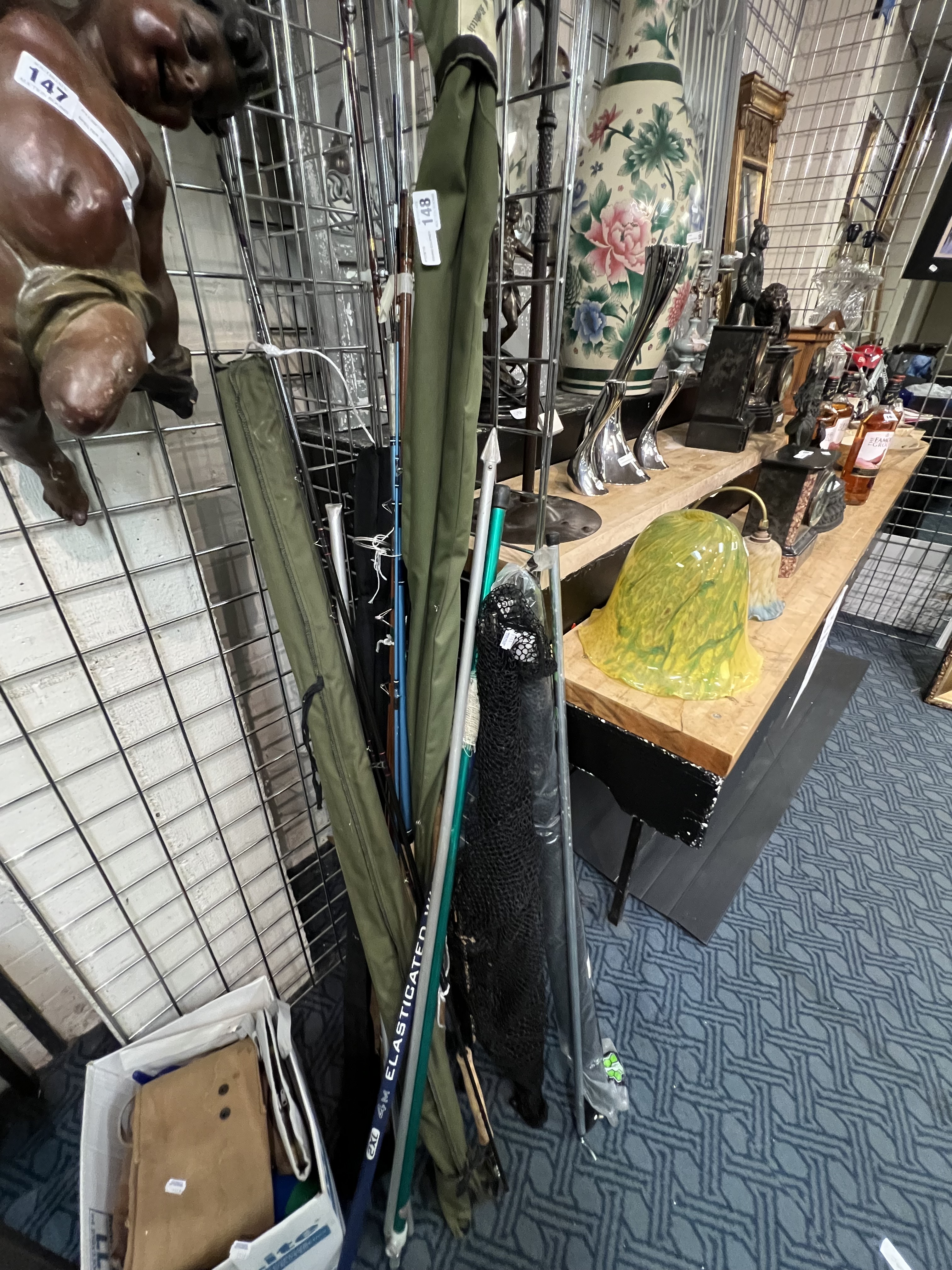 FISHING EQUIPMENT - RODS, REELS, NETS ETC