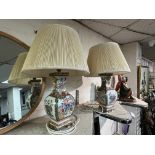 PAIR OF ORIENTAL LAMPS 60CMS (H)