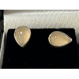 STERLING SILVER TEAR DROP SHAPED QUARTZ STUDS