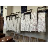 SIX PAIRS OF CURTAINS WITH TIE BACKS - APPROX 90 X 90