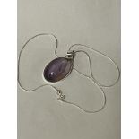 STERLING SILVER AMETHYST PENDANT