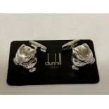 DUNHILL STERLING SILVER 925 BULLDOG CUFFLINKS