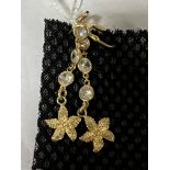 GILT STERLING SILVER & TOPAZ STAR FISH EARRINGS