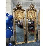 PAIR OF GILTWOOD GIRL MIRRORS - 6FT TALL