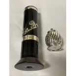 SILVER PEPPERETTE & EBONY & SILVER HATPIN HOLDER