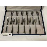 CASED SET OF 12 800 SILVER ITALIAN CAKE FORKS