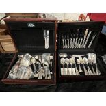 2 CANTEENS OF SILVER PLATED CUTLERY - JOHN TURTON SHEFFIELD - BOTH 44 PIECES