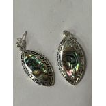 STERLING SILVER ABALONE EARRINGS