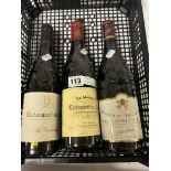 THREE BOTTLES OF CHATEAUNEUF DU PAPE 2005 2011 2012