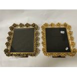 PAIR OF GOLD PLATED PICTURE FRAMES 13'' X 11'' APPROX