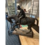 METAL HORSE WITH RIDER 16'' (H)