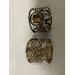 2 HALLMARKED CHINESE NAPKIN RINGS