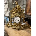 HRY MARC PARIS GILT BRASS CARRIAGE CLOCK