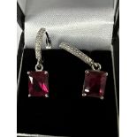 STERLING SILVER RUBY EARRINGS