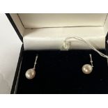 18 CARAT WHITE GOLD PEARL & DIAMOND EARRINGS