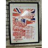 ANARCHY IN THE UK - SEX PISTOLS TOUR POSTER BY JAMIE REID - FRAMED