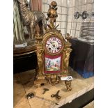 HAND PAINTED FRENCH MANTEL CLOCK A/F