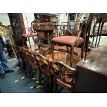 DINING TABLE, 12 CHAIRS, SIDEBOARD & SERVER (2 CHAIRS A/F)
