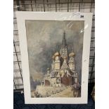 ALFRED CHARLES CONRADE WATERCOLOUR ''RUSSIAN CATHEDRAL'' - SIGNED
