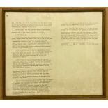 VINTAGE FRAMED SIGNED ELIZABETH II DOCUMENT