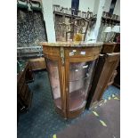 FRENCH MARBLE TOP BOW FRONT CABINET