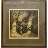 LARGE FRAMED PRINT BY FRANK BRANGWYN