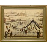 FRAMED PRINT OF L.S. LOWRY - CHILDREN'S PLAYGROUND
