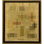 SAMPLER 1791 - VARIOUS SAMPLES OF DARNING IN COLOURED SILK BY ANN MANNING 1791