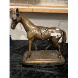 BRONZE HORSE ON MARBLE BASE