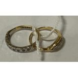 2 18 CARAT GOLD DIAMOND RINGS SIZE L & O