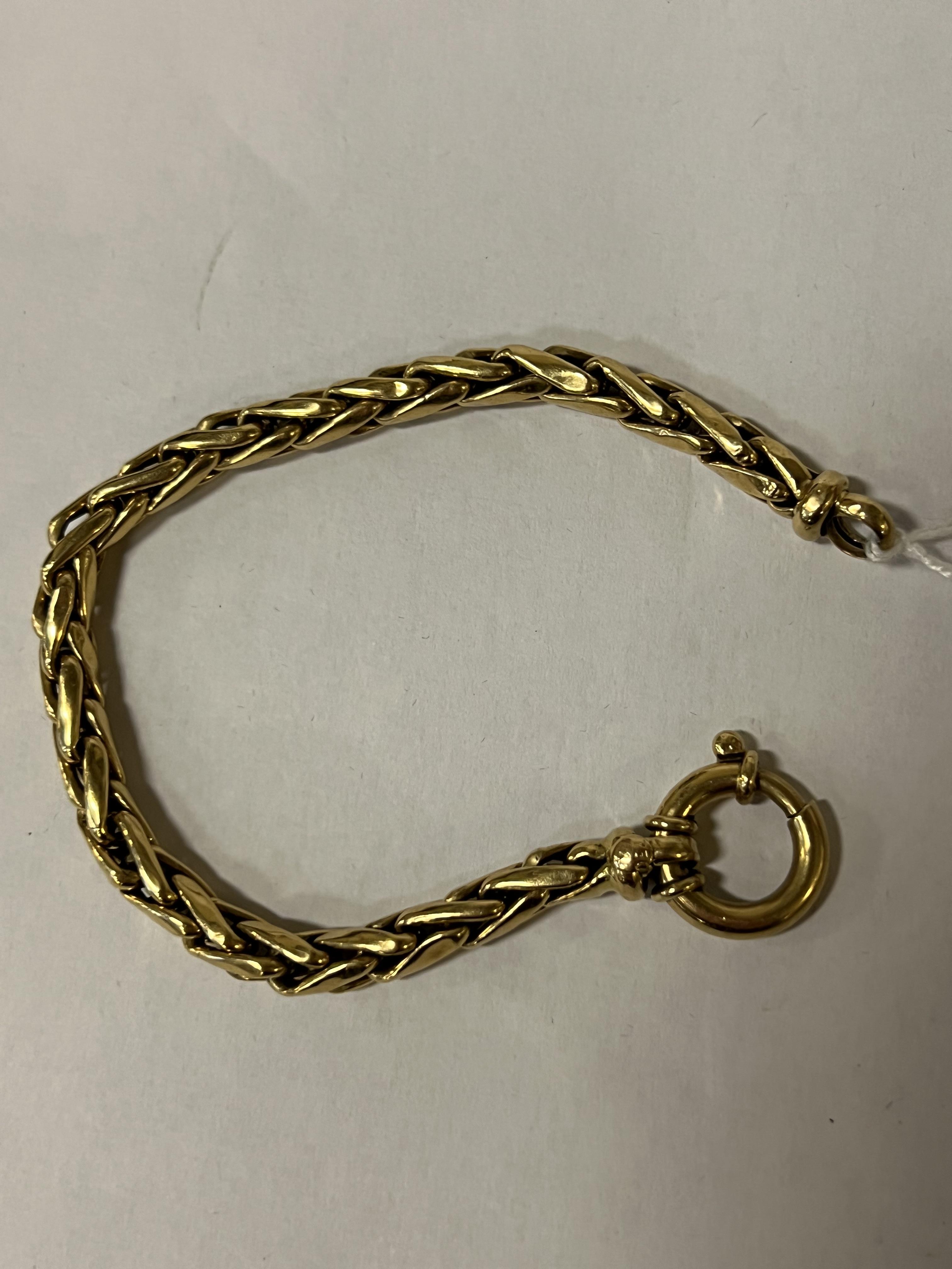 18 CARAT GOLD (750) GOLD CHAIN BRACELET APPROX 22 GRAMS