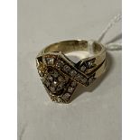 14CT YELLOW GOLD DIAMOND RING SIZE K