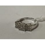 18CT WHITE GOLD DIAMOND RING -1 CT APPROX