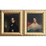 PAIR OF EARLY 19C PORTRAITS. ENGLISH SCHOOL. OIL ON BOARD.