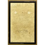 VINTAGE FRAMED SIGNED ELIZABETH II DOCUMENT