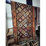 SOUTH WEST PERSIAN QASHQAI KILIM 340CMS X 112CMS