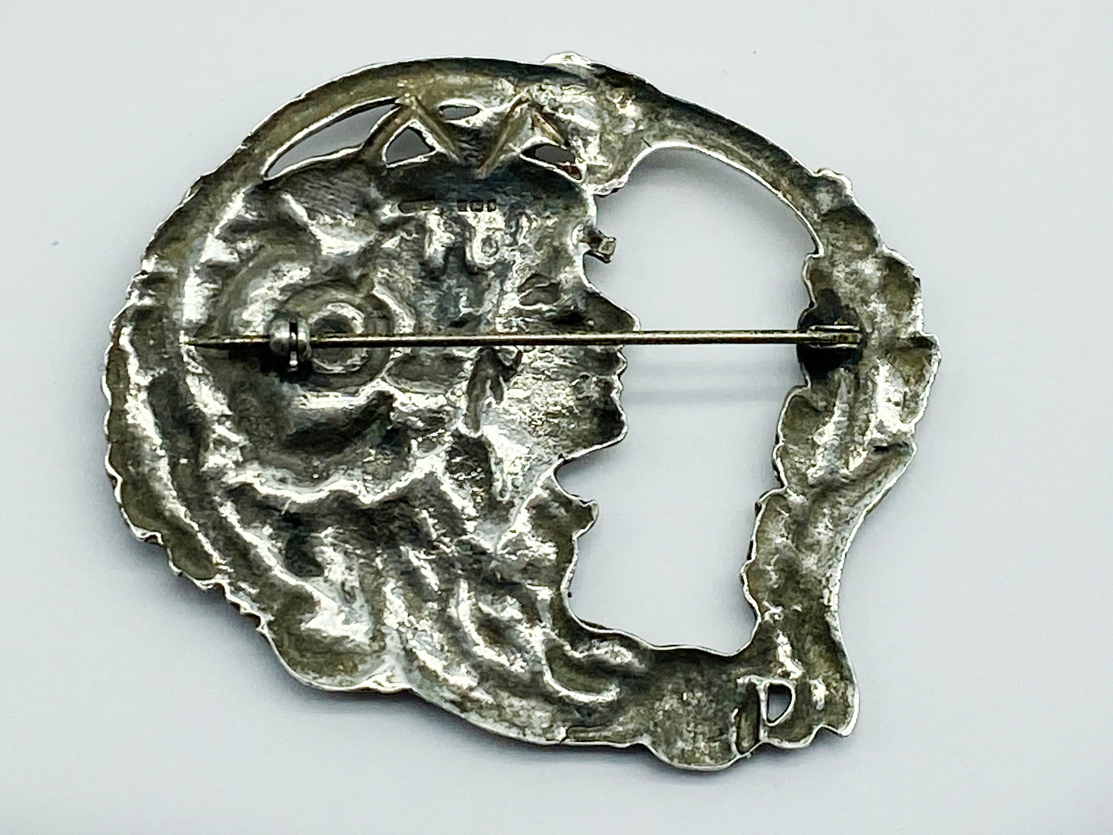 VINTAGE LARGE HALLMARKED SILVER BROOCH IN ART NOUVEAU STYLE - Image 3 of 3