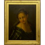 ATTRIBUTED TO THOMAS DUNCAN PORTRAIT OF EFFIE DEANS OIL ON CANVAS A/F