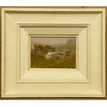 ATTRIBUTED TO WALTER OSBORNE - COWS IN THE PASTURE OIL ON CANVAS