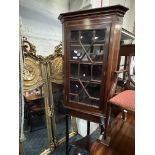 MAHOGANY GLAZED CORNER CABINET