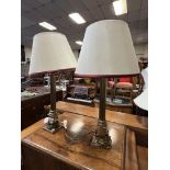 2 COLUMN BRASS LAMPS