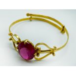 HIGH CARAT GOLD AND RUBY BRACELET
