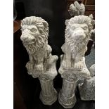 PAIR OF SMALL LIONS ON A CORINTHIAN COLUMN