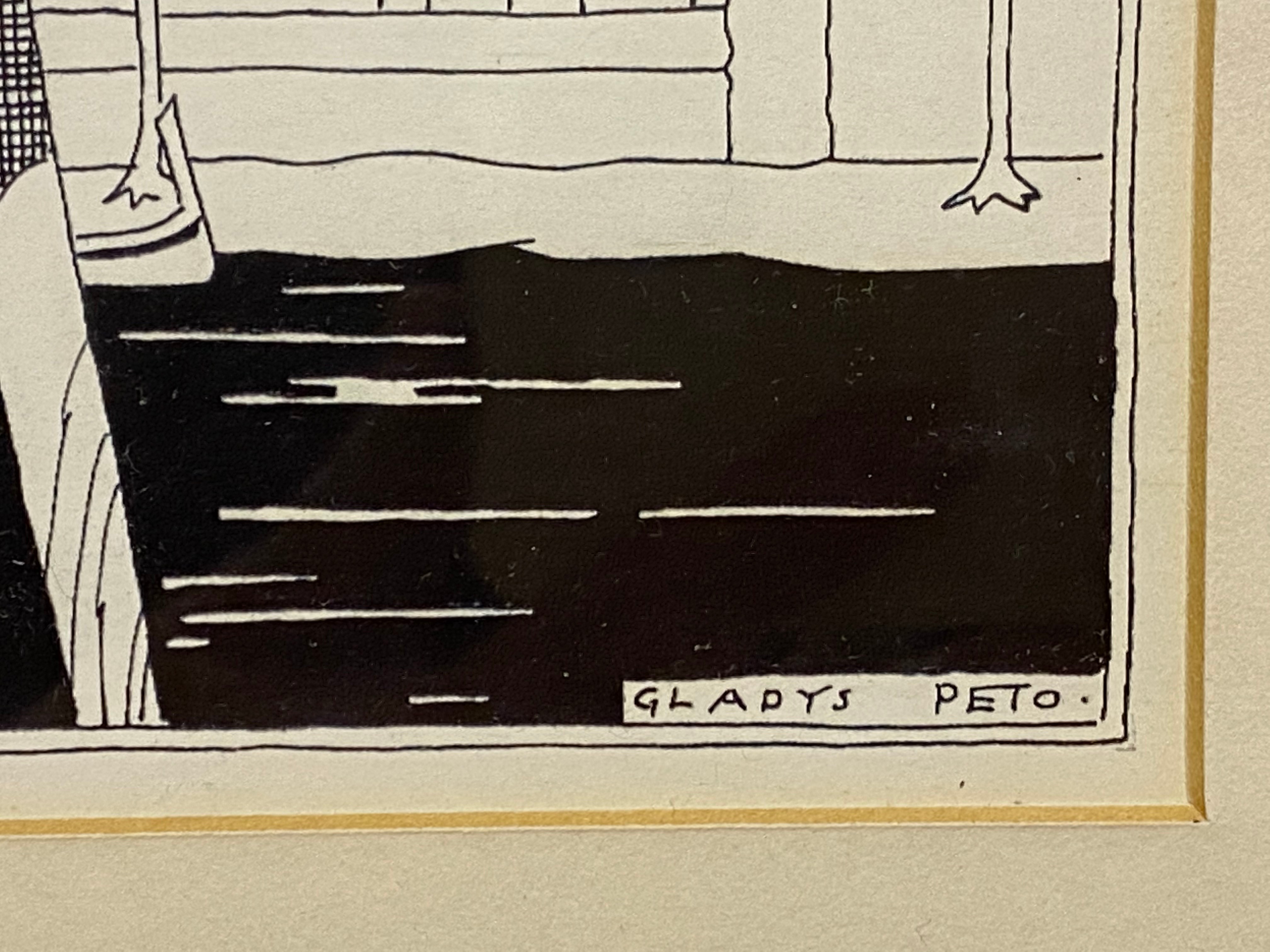 GLADYS PETO THREE PEN-AND-INK DRAWINGS - Image 3 of 17