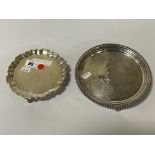 TWO STERLING SILVER SALVERS - 19OZ APPROX TOTAL