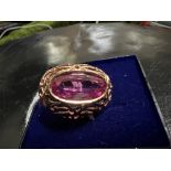 14 CARAT GOLD PINK SAPPHIRE RING APPROX 7 GRAMS RING SIXE M 3OZS